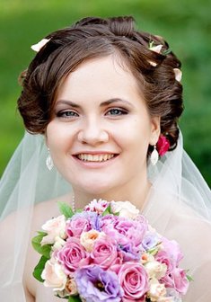 Cвадебная прическа Я17302 с собранными волосами