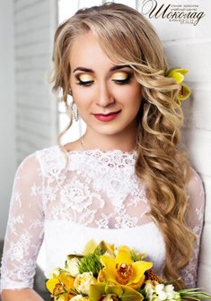 Cвадебная прическа Ш18624 с распущенными волосами