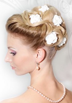 Cвадебная прическа С18753 с собранными волосами