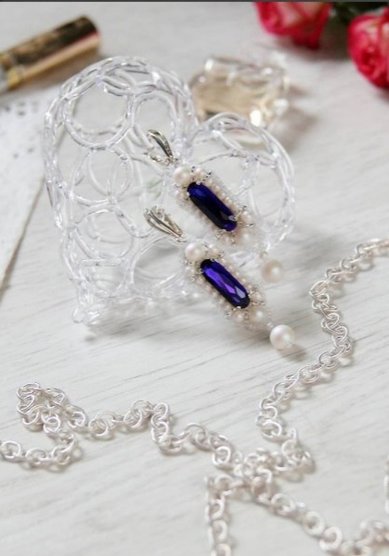 Серьги со стразами О113893 - Дизайнер свадебных и вечерних украшений Ольга Сорока