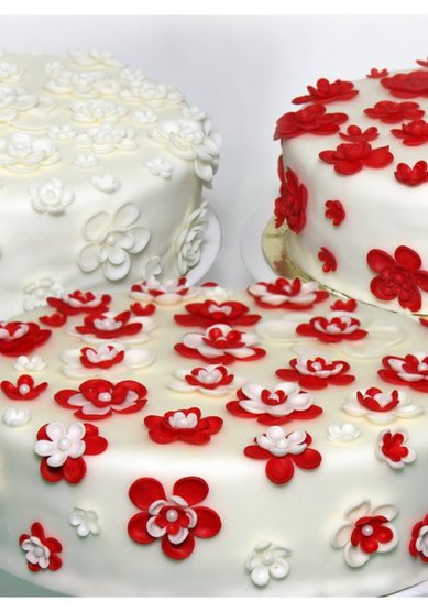 Свадебный торт Бело-красный (866278) - Городское кафе 8 чашек