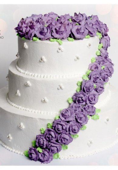 Торт на свадьбу Сиреневые розы (866305) - Городское кафе 8 чашек