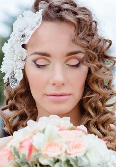 Cвадебная прическа С17267 с распущенными волосами