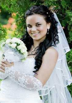 Cвадебная прическа Я17291 с распущенными волосами