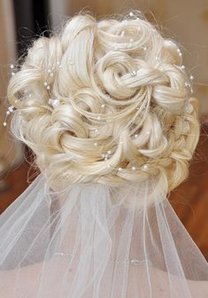 Cвадебная прическа Я17297 с собранными волосами