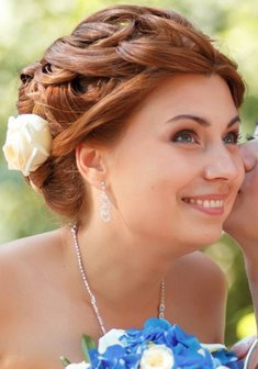 Cвадебная прическа Я17303 с собранными волосами