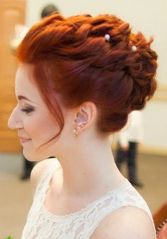 Cвадебная прическа Л17388 с собранными волосами