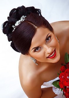 Cвадебная прическа Наталья (В17440) с собранными волосами