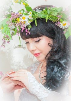 Cвадебная прическа Л17817 с распущенными волосами