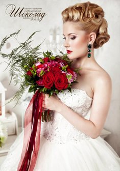 Cвадебная прическа Ш18623 с собранными волосами