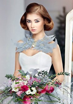 Cвадебная прическа С18736 с собранными волосами