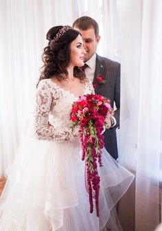 Cвадебная прическа Мальвинка (Т21435) с распущенными волосами