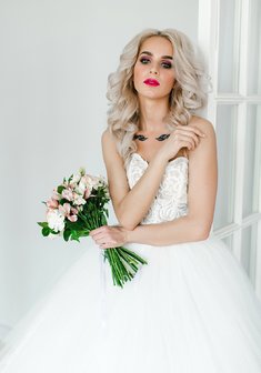 Cвадебная прическа Локоны (Т21477) с распущенными волосами