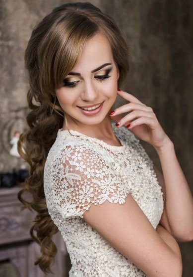 Свадебная прическа Мария (В17427) - Профессиональный стилист Вера Окунева