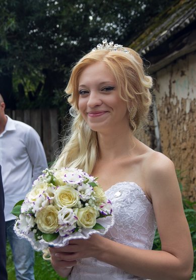 Прическа на свадьбу Т19802 - Свадебный стилист Евгения Толстоноженко