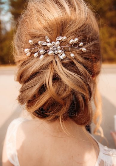 Свадебная прическа Низкий пучок (А19873) - Стилист Алёна Волкова