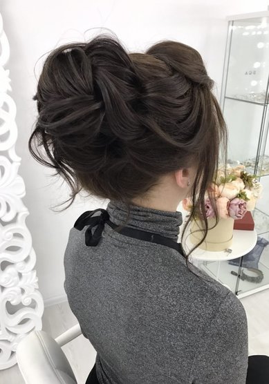 Свадебная прическа Средний объемный пучок (Д20053) - Стилист-визажист Дарья Антонова