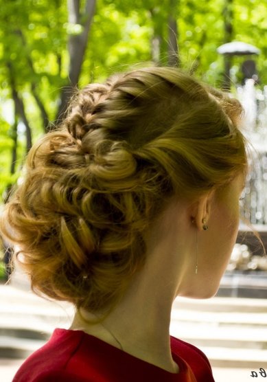 Прическа на свадьбу Т20354 - Свадебный стилист Евгения Толстоноженко