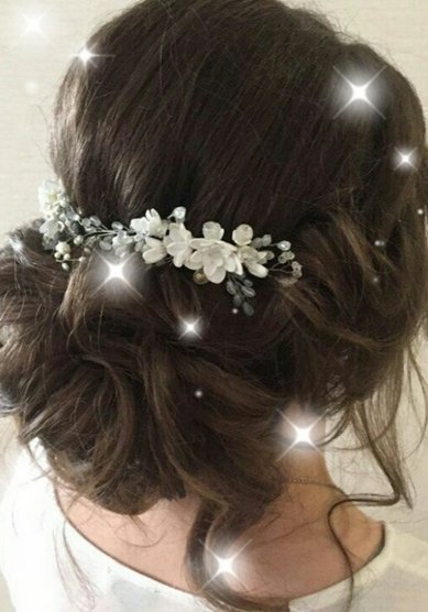 Прическа на свадьбу низкий пучок (Е21002) - Стилист-визажист Ерошенкова Марина