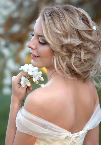 Прическа на свадьбу Т21266 - Свадебный стилист Евгения Толстоноженко