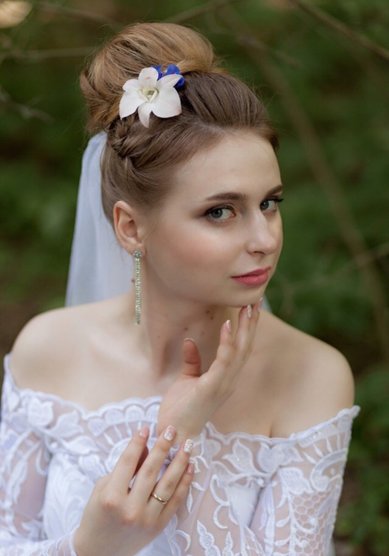 Прическа на свадьбу Т21268 - Свадебный стилист Евгения Толстоноженко