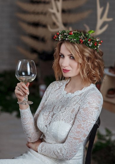 Свадебная прическа Локоны на каре (Т21383) - Стилист-визажист Тамара Анисимова