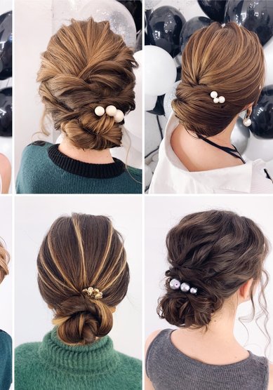 Свадебная прическа Элегантные пучки (А21509) - Стилист Алёна Волкова