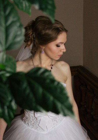 Свадебная прическа пучок из локонов на кроткие волосы (Д19073) - Стилист-визажист Дарья Антонова...