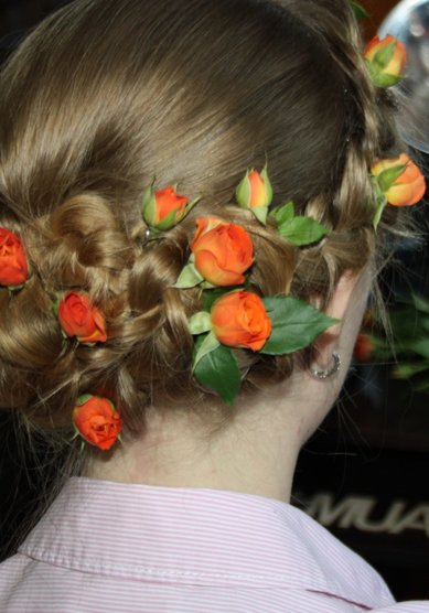 Свадебная прическа пучок из кос (Д19259) - Стилист-визажист Дарья Антонова