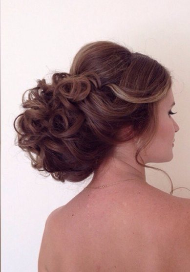 Прическа на свадьбу низкий пучок (К19526) - стилист-визажист Ксения Кузнецова