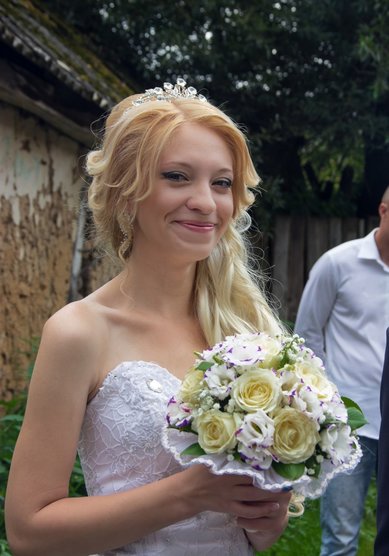 Прическа на свадьбу Т19802 - Свадебный стилист Евгения Толстоноженко