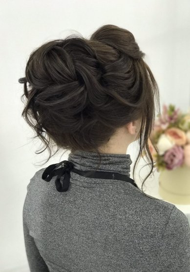Свадебная прическа Средний объемный пучок (Д20053) - Стилист-визажист Дарья Антонова