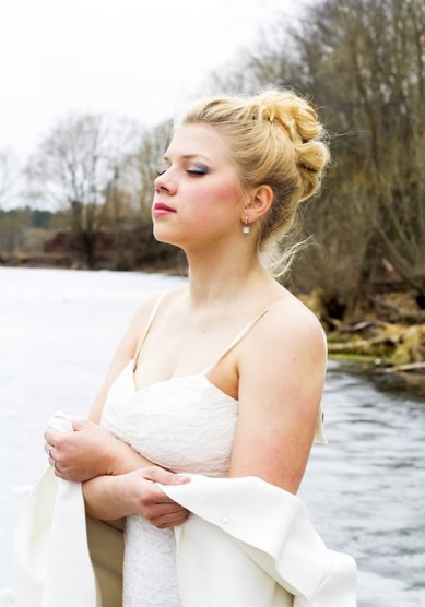 Прическа на свадьбу Т20276 - Свадебный стилист Евгения Толстоноженко