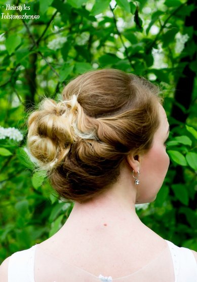 Прическа на свадьбу Т20286 - Свадебный стилист Евгения Толстоноженко