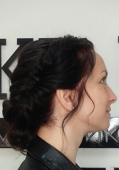 Прическа на свадьбу Т20358 - Свадебный стилист Евгения Толстоноженко