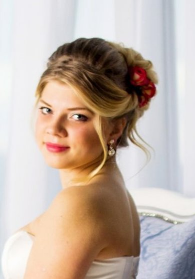 Свадебная прическа Средний пучок с текстурой (Т20773) - Свадебный стилист Евгения Толстоноженко...