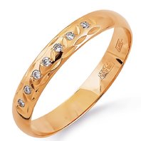 Обручальное кольцо М10729 из желтого золота, гладкое