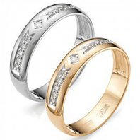 Обручальные кольца М10733 из желтого золота, гладкие