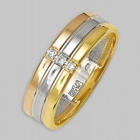 Обручальное кольцо 1758-610-Р11366 из красного золота, фигурное