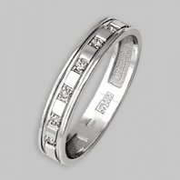 Обручальное кольцо 1723-210-Р11371 из белого золота, фигурное