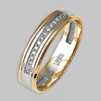 Обручальное кольцо 1722-110-Р11376 комбинированное, фигурное