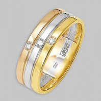 Обручальное кольцо 1773-610-Р11377 из красного золота, фигурное