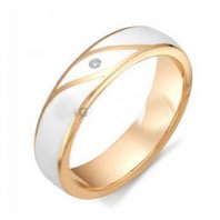 Обручальное кольцо 12179-100-Р11397 комбинированное, гладкое