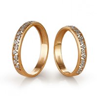 Обручальные кольца 1-101-230-Р11408 из красного золота, гладкие