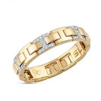 Обручальное кольцо S6745 из желтого золота, фигурное