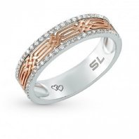 Обручальное кольцо S6748 комбинированное, фигурное