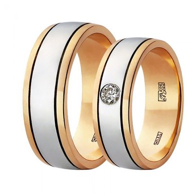 Обручальные кольца 10-220 | 10-221-Ю530 - Ювелирный магазин Юверос