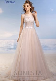 Свадебное платье В45179. А-силуэт, длинное со шлейфом.