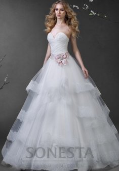 Свадебное платье В45183. С пышной юбкой, длинное без шлейфа.