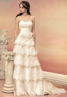 Свадебное платье В45206. А-силуэт, длинное со шлейфом.